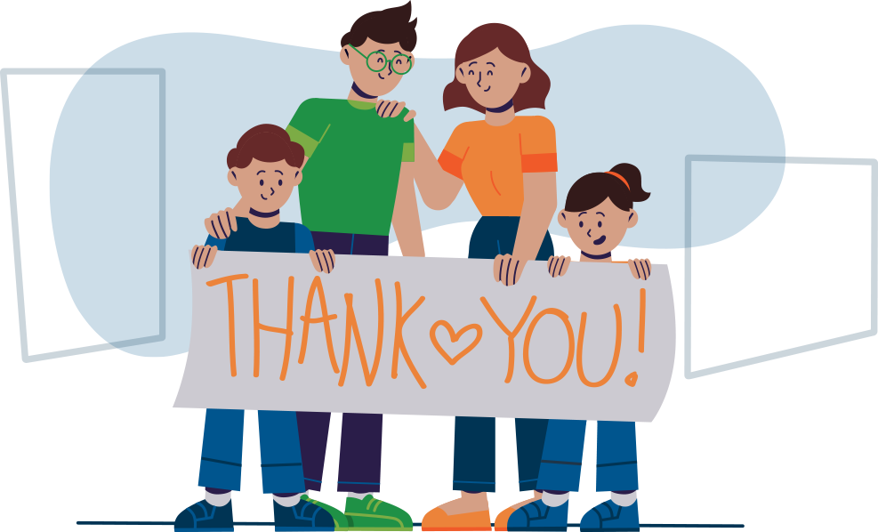 Illustration of family thanking Idaho public school teachers